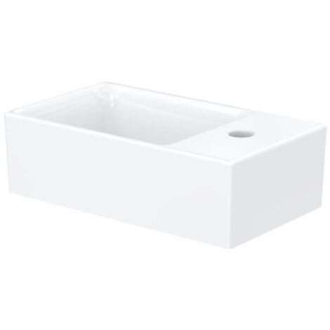 Lavabo da appoggio CS quadrato, con foro rubinetto, senza troppopieno bianco 400 mm TOTO