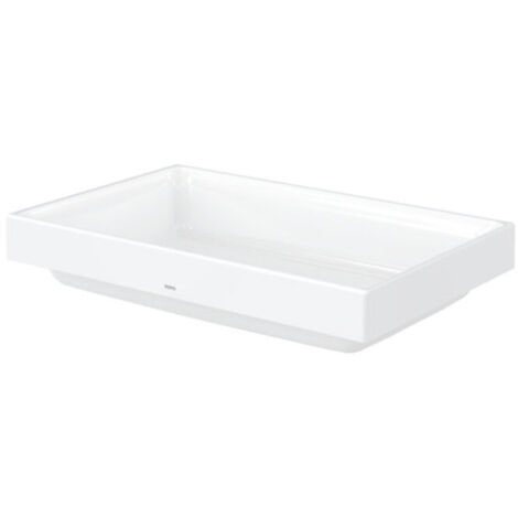 Lavabo da appoggio CS quadrato, senza foro rubinetto, con troppopieno bianco 600 mm TOTO