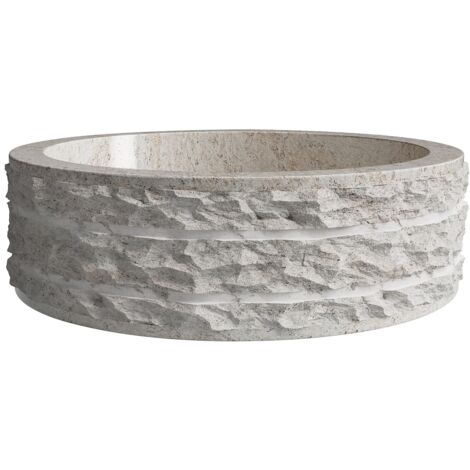 Lavabo da appoggio di marmo Colore Panna D40 cm - CIRILA
