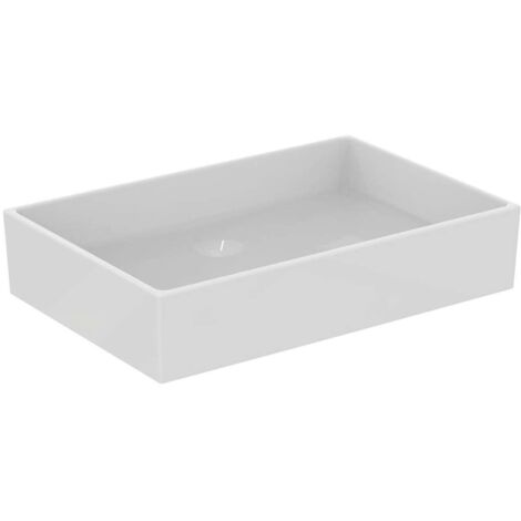 Lavabo da appoggio EXTRA 600x400x125mm bianco senza foro rubinetto, senza troppopieno IDEAL STANDARD