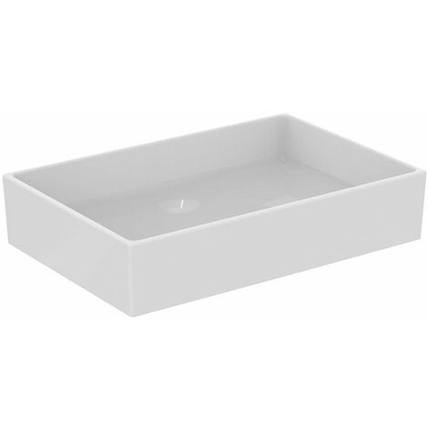 Lavabo da appoggio EXTRA 600x400x125mm bianco senza foro rubinetto, senza troppopieno IDEAL STANDARD