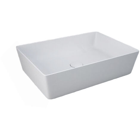Lavabo da appoggio feeling rettangolare bianco opaco matt