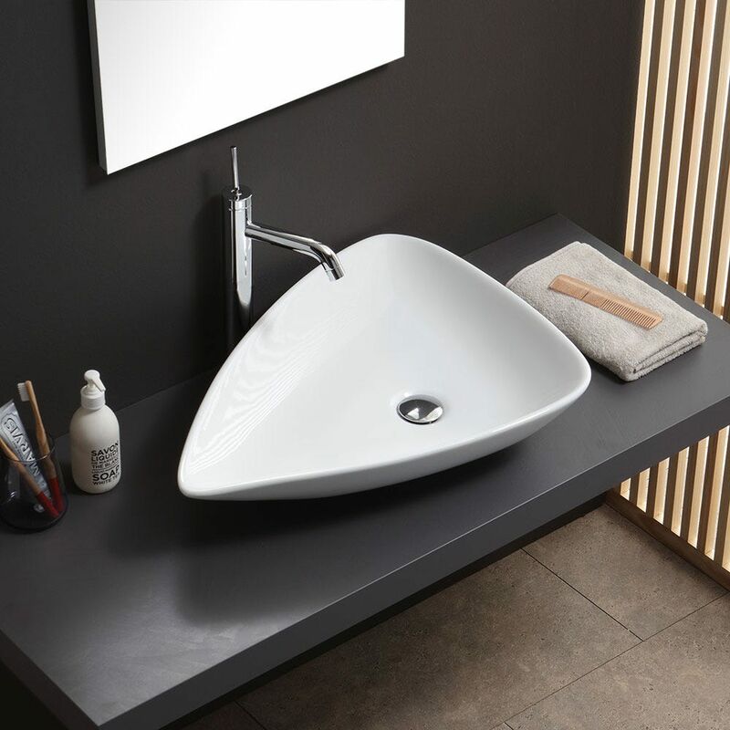 Kiamami Valentina - Lavabo Da Appoggio Forma a Goccia In Ceramica Design Moderno