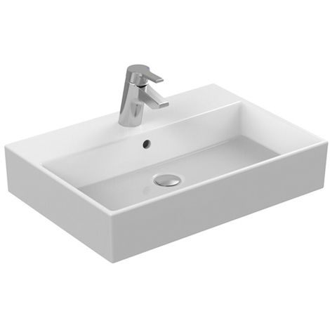 Lavello Ceramica Cucina Ideal Standard.Lavabo Da Appoggio Ideal Standard Strada 600mm Con Banco Rubinetto K0781 Colorazione Bianco K078101