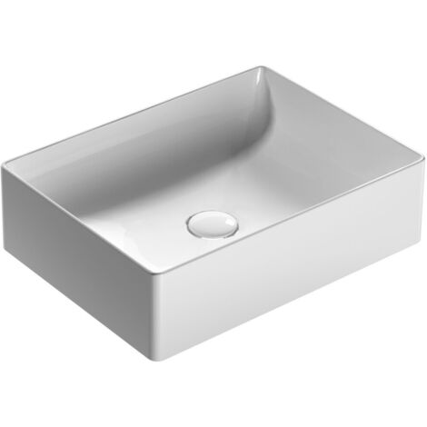 Lavabo da appoggio in ceramica 50x37 cm Globo T-EDGE B6R54BI  Bianco - Ceramica