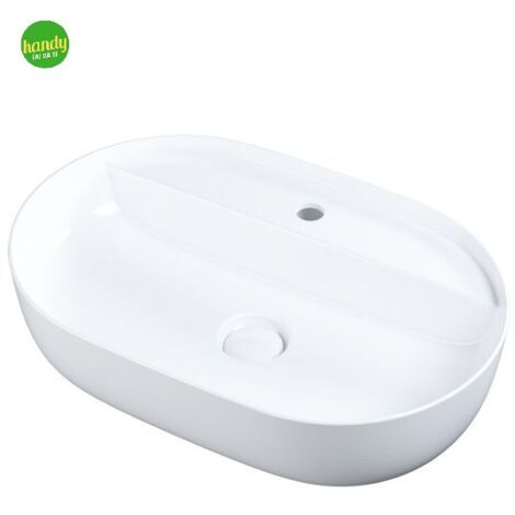 Lavabo da appoggio in ceramica bianca con foro modello drv 60 60,5x40 cm Mobo