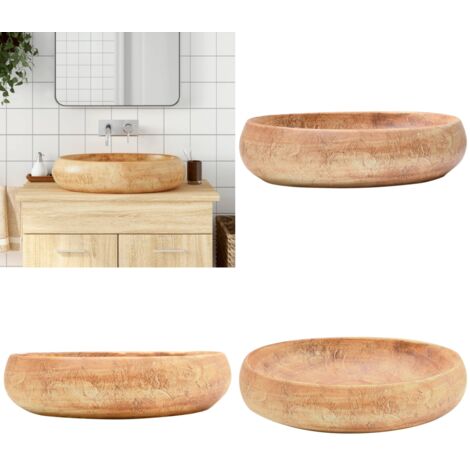 Lavabo da Appoggio Marrone Ovale 59x40x15 cm Ceramica - Lavabo ceramico - Lavabo marrone