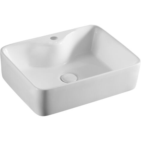 Lavabo da appoggio mod. la34 cm 49 x 38 bianco piletta non inclusa