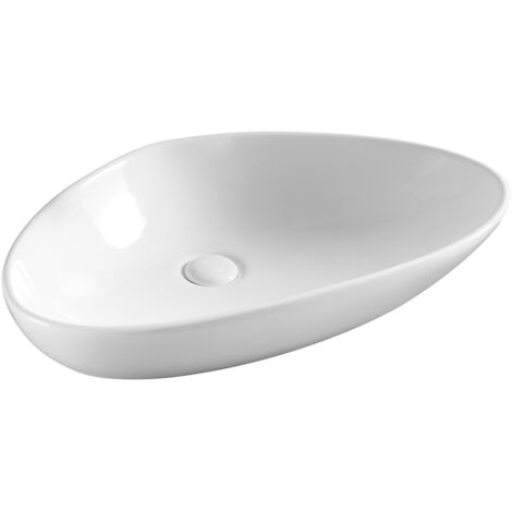 Lavabo da appoggio mod. la35 cm 58 x 38.5 bianco piletta non inclusa