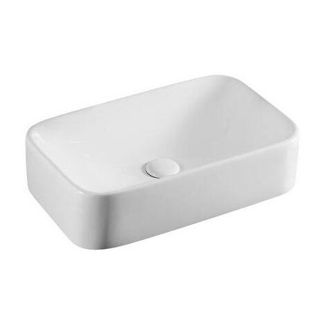 Lavabo Bagno da Appoggio Sospeso in Ceramica Rettangolare 400x220mm Con  Mini Rubinetto Miscelatore – Halwell