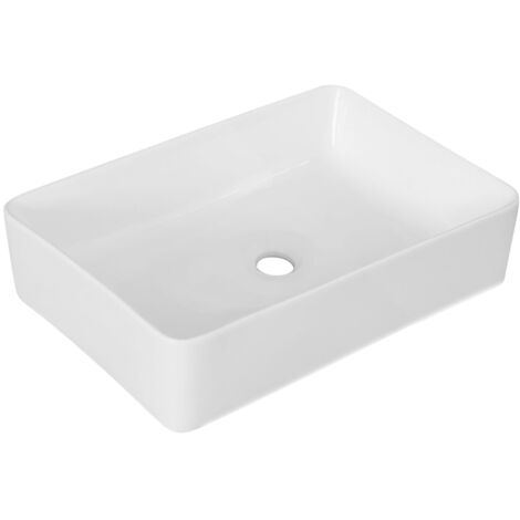 Lavabo da appoggio mod. la50 cm 55 x 39 bianco piletta non inclusa