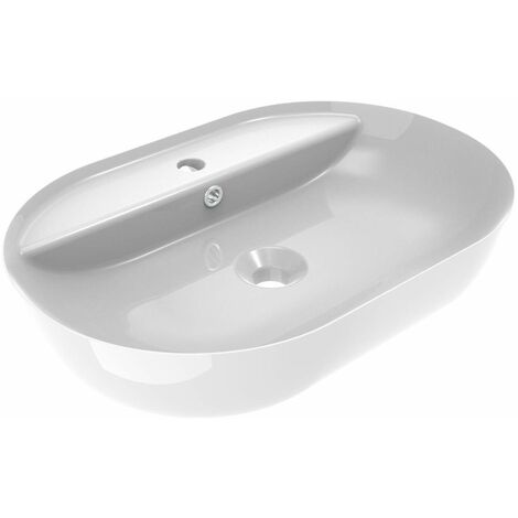 Lavabo da appoggio modello ovale colore bianco lucido Ercos Olimpia BLCERLOLIM0005  Bianco lucido