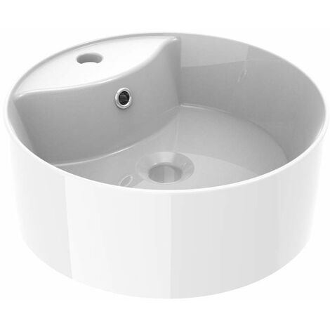 Lavabo da appoggio modello tondo colore bianco lucido Ercos Olimpia BLCERLOLIM0001  Bianco lucido