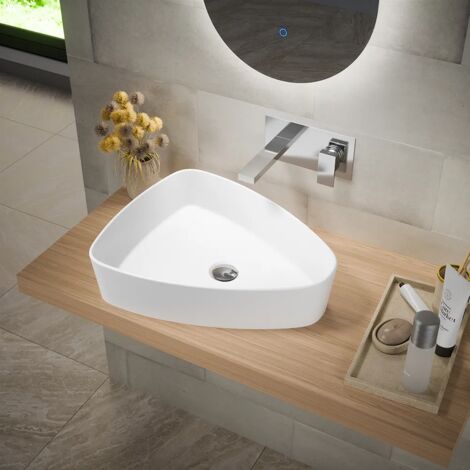 Lavabo da Appoggio Ovale 50x41x12 cm Bianco