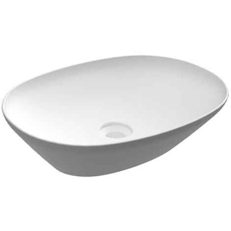 LAVABO DA APPOGGIO OVALE (SENZA FORO) VARIANT 50X36 CM Bianco