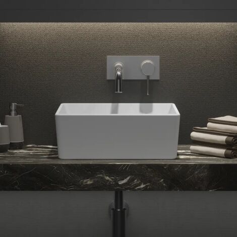 Lavabo da Appoggio Quadrato 39,5x39,5x14 cm Bianco