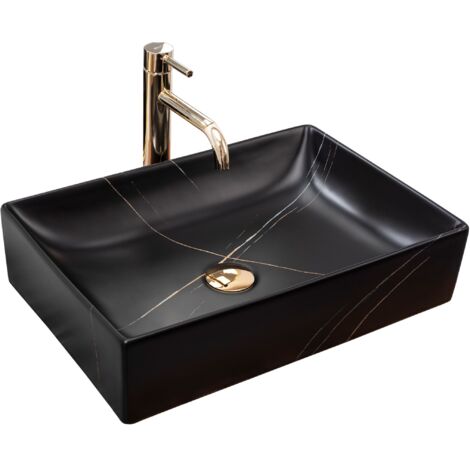 LAVABO da APPOGGIO REA INGA BLACK MARBLE MAT