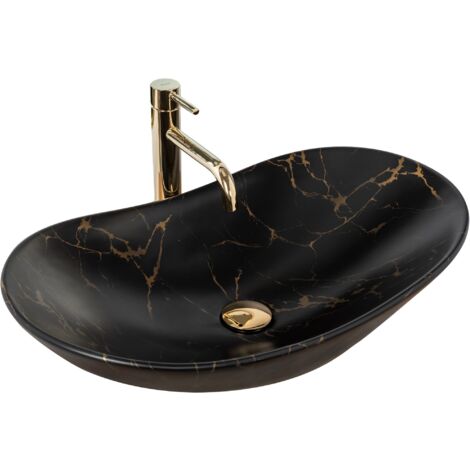 LAVABO da APPOGGIO REA ROYAL 60 BLACK MARBLE MAT