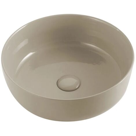 Lavabo da appoggio sabbia tondo 38,5 cm  in ceramica  Zelos