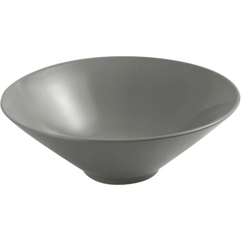 Lavabo da appoggio slim 40,5 cm grigio cemento in ceramica  Paras