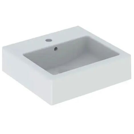 Lavabo da appoggio / sospeso in ceramica bianca con foro modello closer 50x46 cm GEBERIT