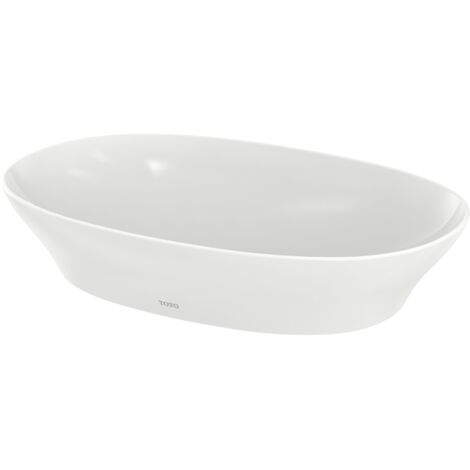 Lavabo da appoggio TL 107 x 400 x 260 mm tondo bianco, senza foro rubinetto, senza troppopieno TOTO