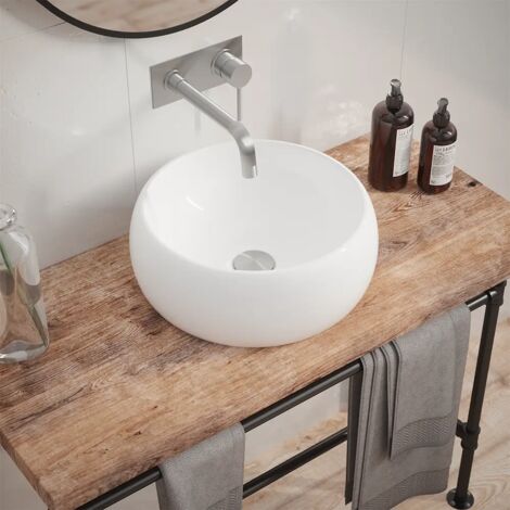 Lavabo da Appoggio Tondo 40x40x15,5 cm Bianco