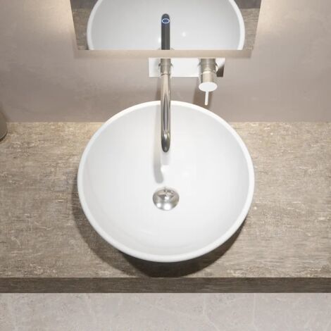 Lavabo da Appoggio Tondo 41x41x16 cm Bianco