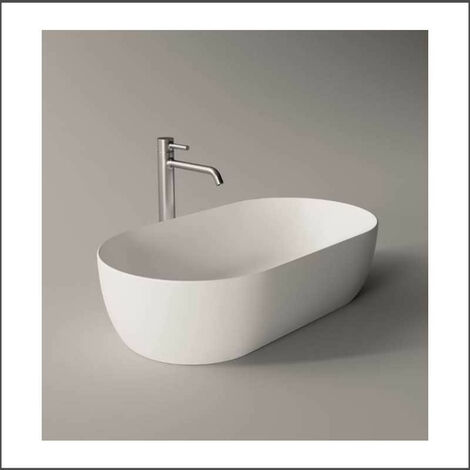 Lavabo da appoggio Unica 70x38xh18 cm - Alice Ceramica - Senza Piletta