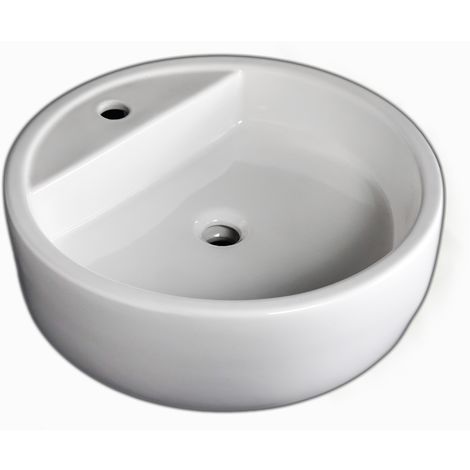 Lavabi A Canale In Ceramica.Lavabo Da Arredo 48 X 48 Circolare Ceramica Bianco Sanitari H33311tr40390000