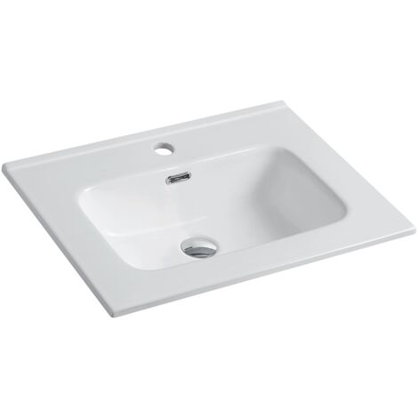 Lavabo da Incasso 60 cm in Ceramica Bianca Mod. Civit