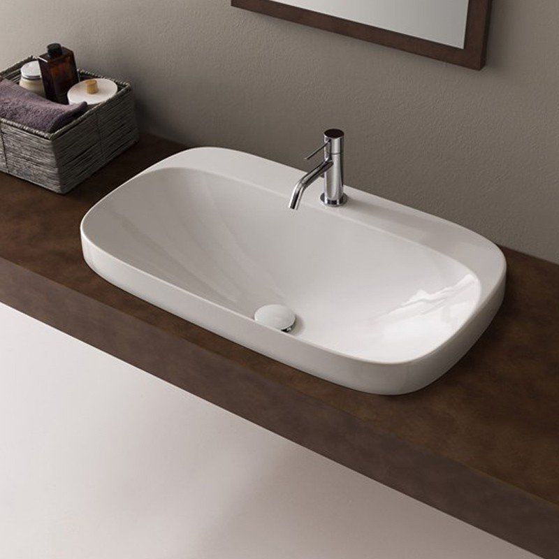 Lavabi Bagno Da Incasso.Lavabo Da Incasso 70 Cm Bianco Moon Scarabeo Art 5512 Scr5512