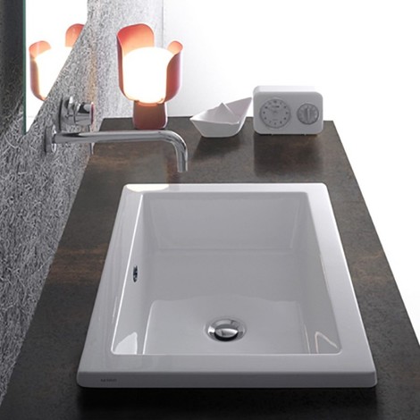 Lavabo Incasso Bagno Ceramica.Lavabo Incasso Ceramica Globo Forty3 58x42 Fo058 Bi