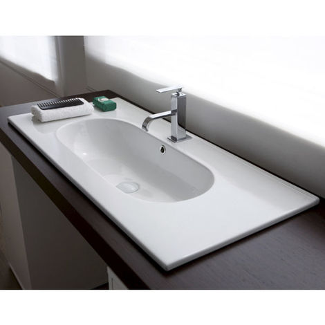 Lavandino Da Incasso Bagno.Lavabo Da Incasso In Ceramica Frank 90 5x46 Ideacer 90