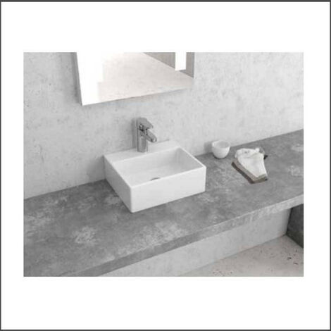 Lavabo d'Appoggio 34x29,5x12 cm Squadrato - Ceramica Bianco