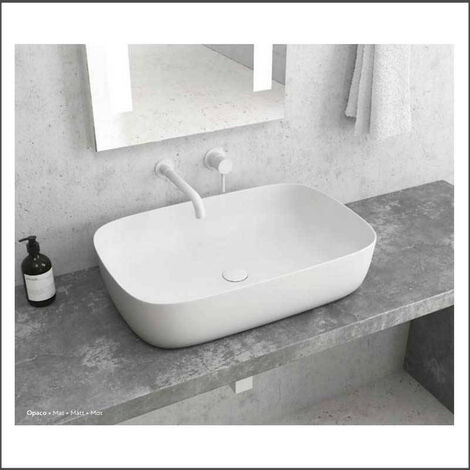 Lavabo d'Appoggio 60x39xh10 cm TONDEGGIANTE - BIANCO OPACO