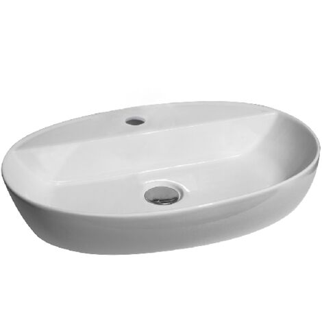 Lavabo d'appoggio 60x40 cm mod LA63 Bianco