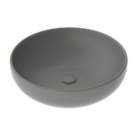 Lavabo D'Appoggio a Bacinella Diametro 45 cm - Colore Grigio Cemento Opaco - Da Appoggio - Interamente Smaltato