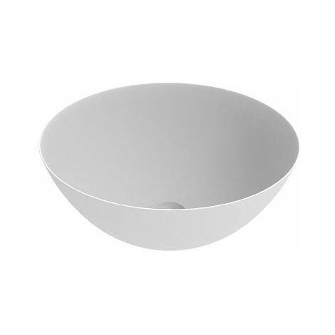 Lavabo d'appoggio di colore bianco opaco con dimensioni 416x155 mm Ercos Musa BLCEROMUSA0001  Bianco opaco