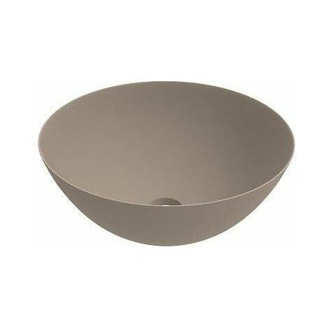 Lavabo d'appoggio in ceramica di colore cappuccino opaco con dimensioni 416x155 mm Ercos Musa BLCERPMUSA0001  Cappuccino opaco