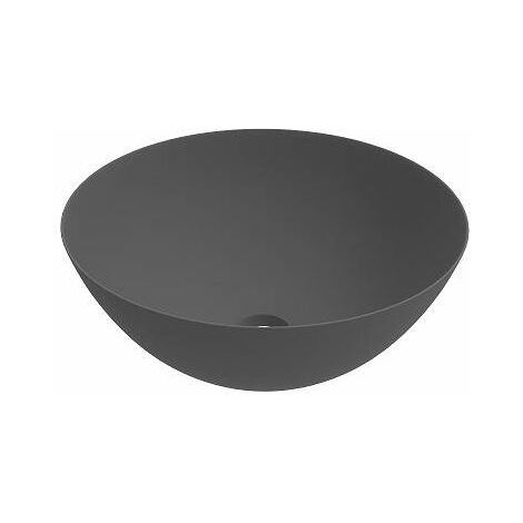 Lavabo d'appoggio in ceramica grigio opaco con dimensioni 416x155 mm Ercos Musa BLCERBMUSA0001  Grigio opaco