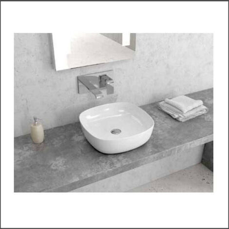 Lavabo d'Appoggio Quadrato - 37,5x37,5xh12 cm - Ceramico - Bianco