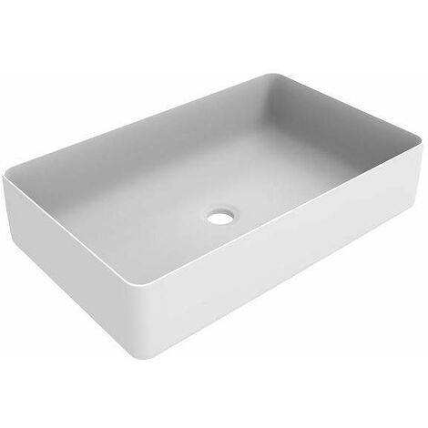 Lavabo d'appoggio rettangolare colore bianco opaco da 580x360 mm Ercos Musa BLCEROMUSA0012  Bianco opaco