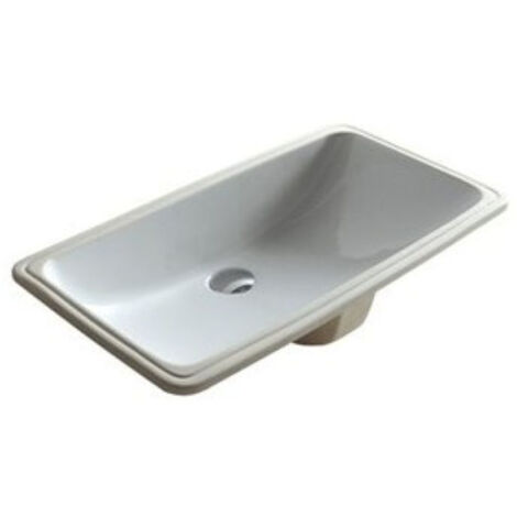 Lavabo d'arredo incasso sottopiano 71x37 rettangolare bianco di