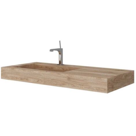 Lavabo De 100Cm Hpl Efecto Madera Roble Miel