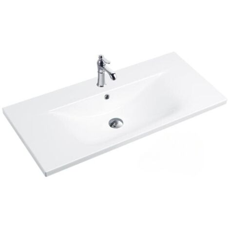 IPERBRIKO Lavabo de apoyo 101x46.5x18 cm blanco