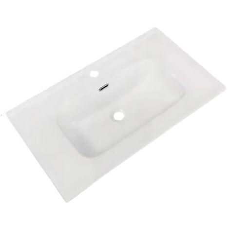 Lavabo de apoyo 81x46.5x14 cm blanco