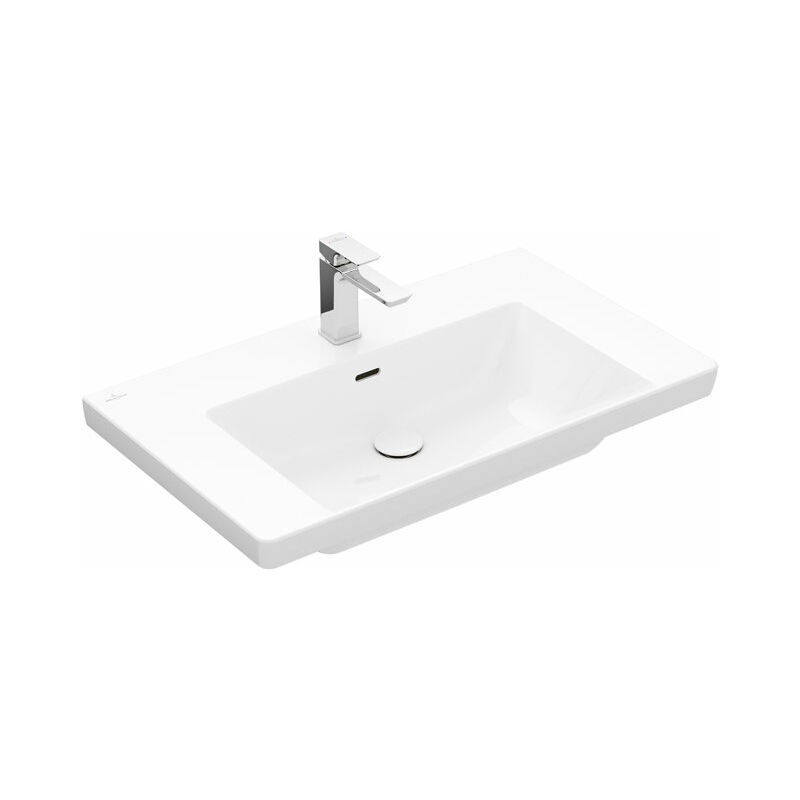 

Lavabo de armario Subway 3.0 de Villeroy & Boch, 800 x 470 mm, 1 agujero para grifo, sin rebosadero, sin suelo, 4A7081, color: Cerámica Blanca