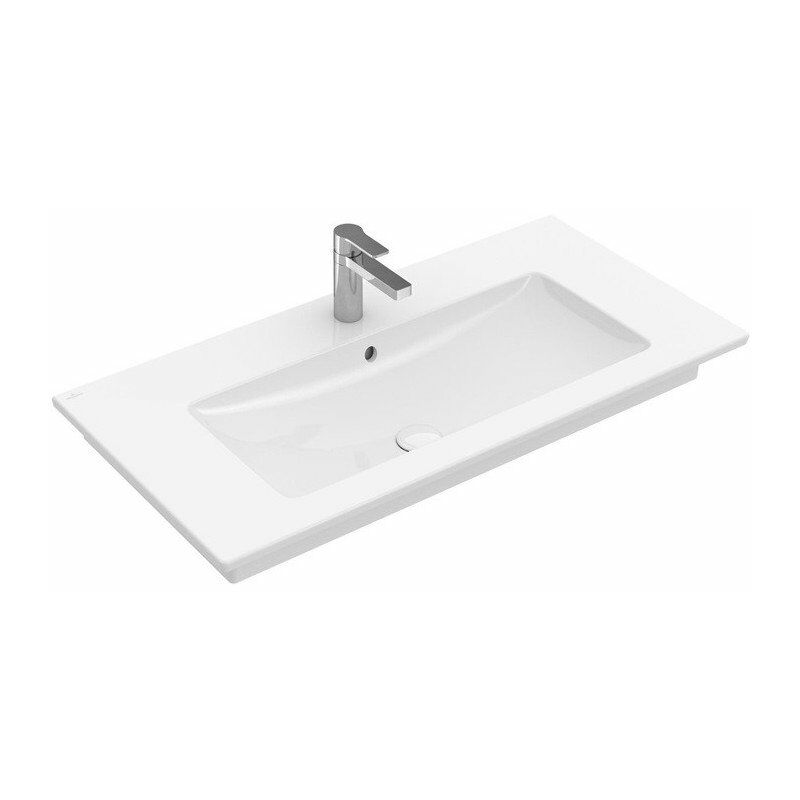 

Encimeras con mueble, 1000 x 500 mm, Angular, para grifería de 3 orificios, orificio central para grifería perforado, sin rebosadero, Porcelánico