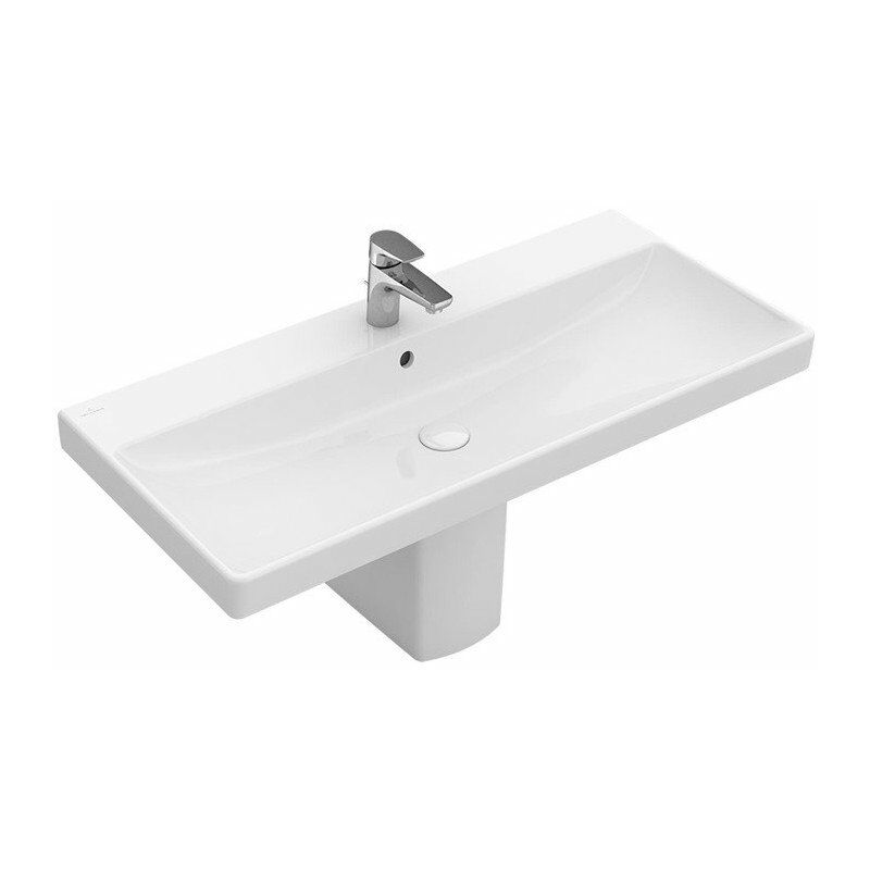 

Avento, Encimeras, 1000 x 470 mm, Rectangular, para grifería de 3 orificios, orificio central perforado, sin rebosadero, Porcelánico sanitario
